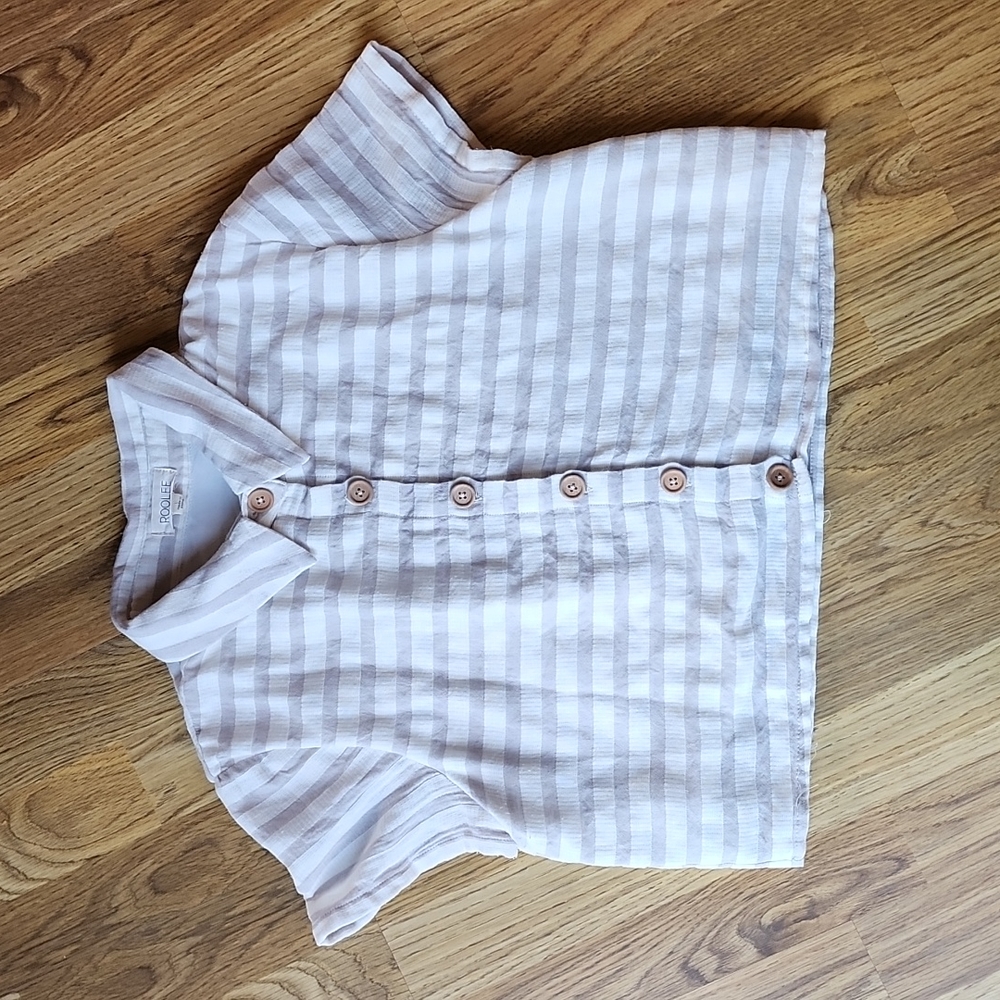 ROOLEE ocean breeze button top linen size Large L